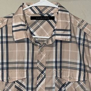 Sean John Men's Short Sleeve Button Up Size‎ Large